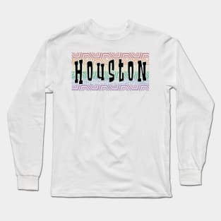 LGBTQ PATTERN AMERICA HOUSTON Long Sleeve T-Shirt